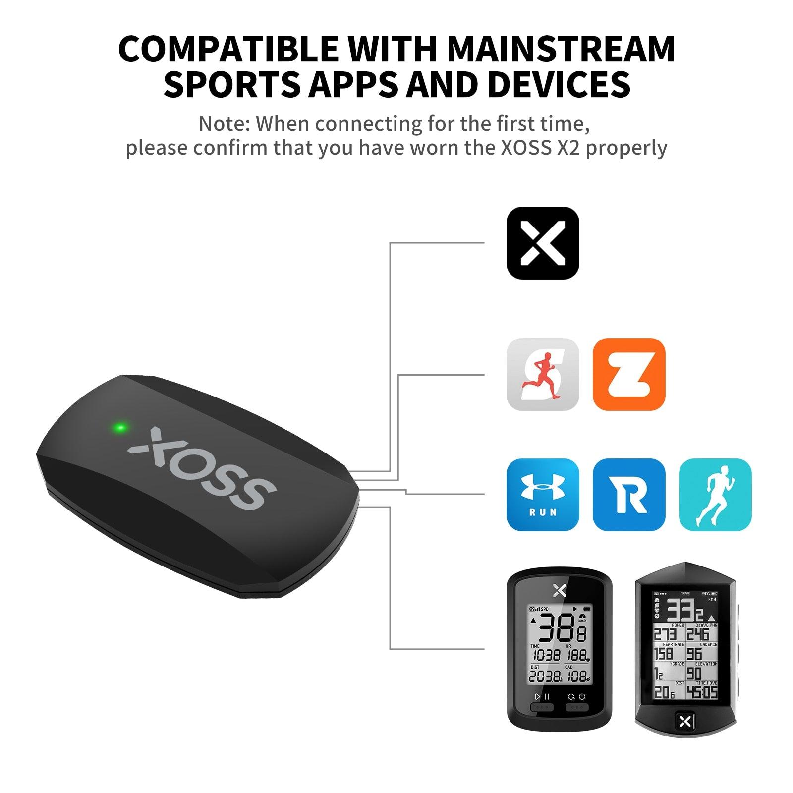 XOSS X2 Heart Rate Monitor Sensor Dual Mode With Chest Strap Cycling Computer Bike For NAV G Plus Wahoo Garmin Sports Run - Pogo Cycles